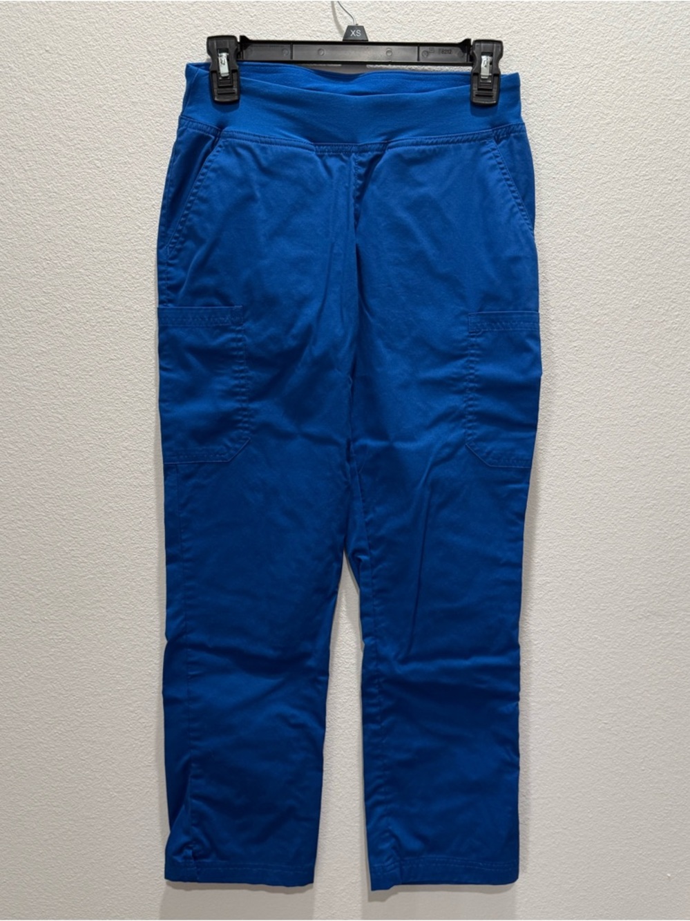 BUTTER-SOFT STRETCH WOMEN'S 4-POCKET KNIT WAISTBAND YOGA SCRUB PANTS. XS PETITE